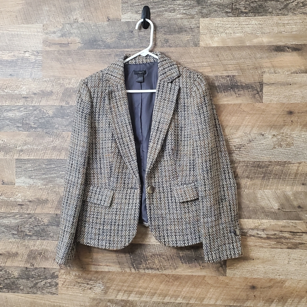 Gray/Brown/Cream Skirt Suit